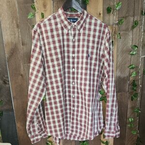 Polo by Ralph Lauren Red Plaid Men's Shirt Size 17 Collar
